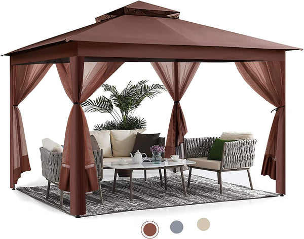 11'x11' Pop-Up Gazebo with Mosquito Netting and Shade