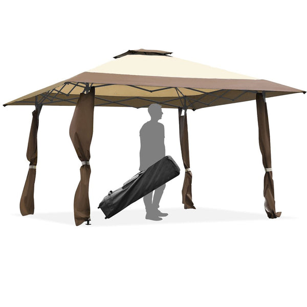 13'x13' Outdoor Gazebo Canopy Tent with Adjustable Heights